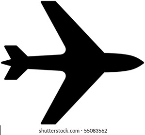 Simple aircraft, airplane icon - Vector illustration