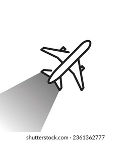 Simple Aircraft Icon. Line with Editable Stroke