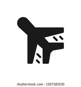 Simple airplane flying icons in solid style design on white background. Suitable for airport,  user interface, airplane mode and website app. Pixel Perfect 48x48. Vector Illustration EPS 10.