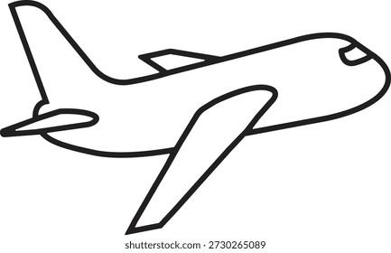 Simples ícone de avião, preto e branco, viagem de voo, viagem, transporte aéreo símbolo Elemento de design