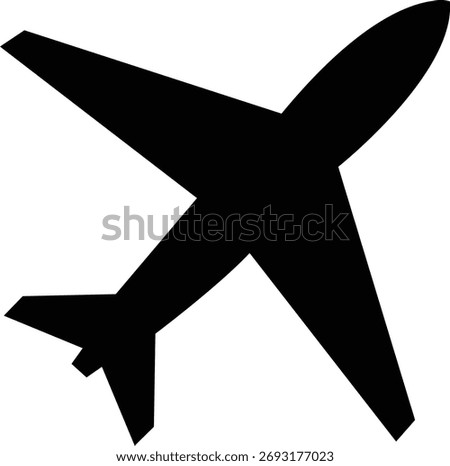 Simple airplane icon minimalist vector plane illustration on transparent background.