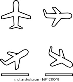 simple airplane icon set vector