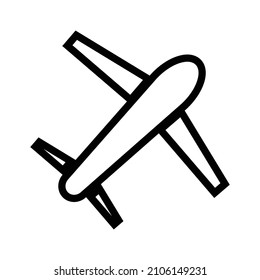 Simple airplane icon. Vector image.