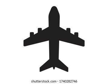Símbolo del vector de icono de avión simple