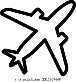 Simple airplane isolated vector icon.