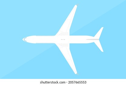 Simple airplane model, blue background