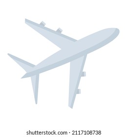 A simple airplane on a light background for use in web design. Vector isolated image for use as a print