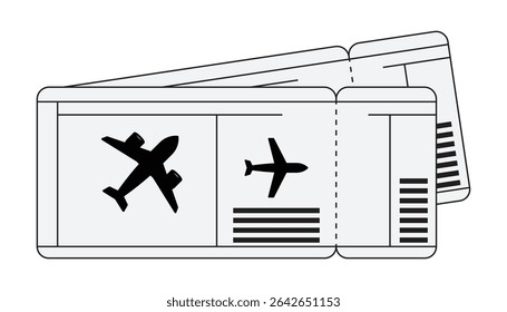 Simple airplane tickets vector , Flight boarding pass vector isolated on white background.