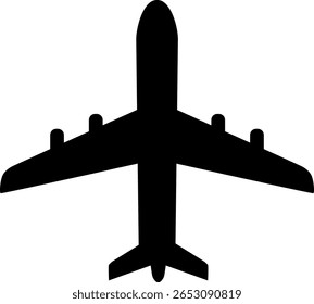 Simple Airplane Transportation Silhouette Icon