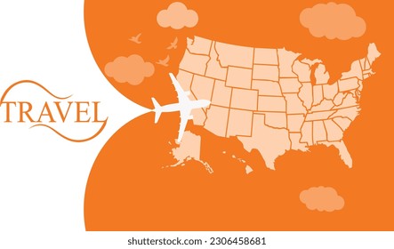 Simple airplane travel opens the background .Simple stylish background for air travel, cruises, tours. stylish background for air travel,
