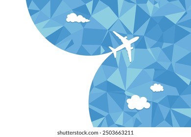 Einfaches Flugreisen öffnet den Hintergrund hinter sich. Flugreise, romantische Reisen, Touren, Kreuzfahrten, Flughafenwerbung, Auslandsreise im Urlaub und Flugrouten, Vektorgrafik-Banner