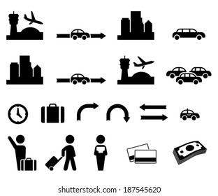 Simple airport transfer related vector icons for your design and application.