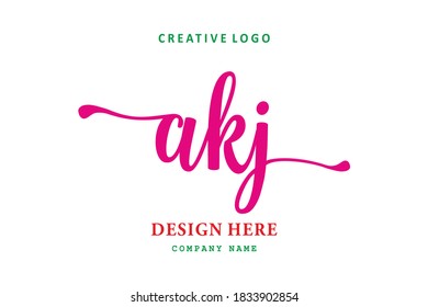 el logotipo simple de las letras de AKJ es fácil de entender, sencillo y autoritario