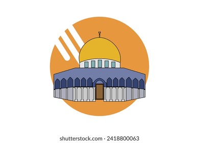 simple Al Aqsho mosque vector | Isra Mi'raj design elements | mosque vector | Islamic design elements 