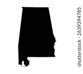 Simple Alabama map on white background