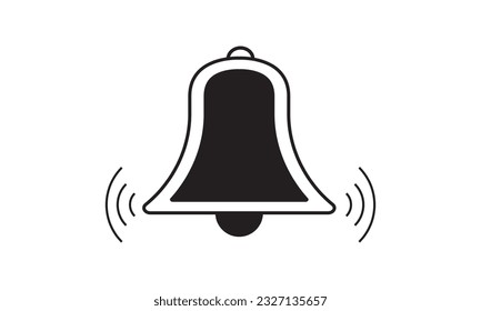  vector de diseño de icono plano de campana de alarma simple