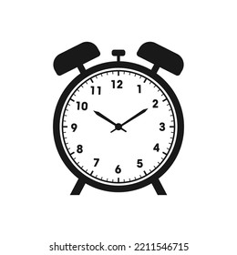 Simple alarm clock design on white background