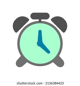 Simple alarm clock icon design, vector illustration with flat style, best used for banner or web application