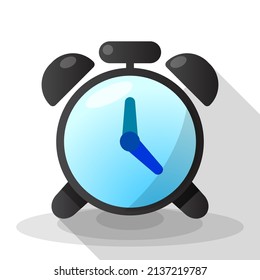 Diseño de icono de reloj de alarma simple, ilustración vectorial con estilo gradiente 3D, mejor utilizado para banner o aplicación web
