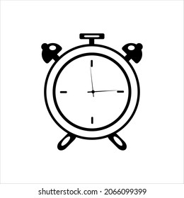 Simple alarm clock icon. Clock line icon, timer isolated on white background. alarm clock icon vector illustration. time concept. Minimalistic hour, clock symbol