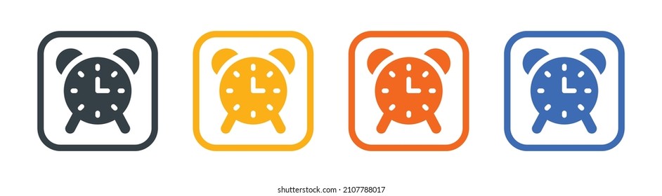 Simple alarm clock icon vector in graphic design.