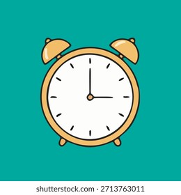 Simple alarm clock illustration, a classic reminder of time and waking up
