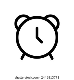 Einfaches Weckerzeilensymbol auf weißem Hintergrund
