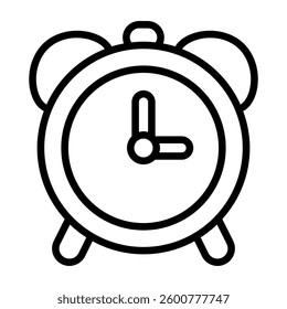 Simple Alarm Clock outline icon. The icon can be used for websites, print templates, presentation templates, illustrations, etc	