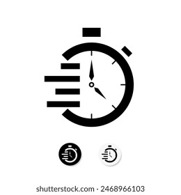 Silueta simple del Web del signo del reloj de alarma . Logotipo o ícono del reloj despertador para el Web, ui, App, móvil