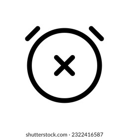 Simple Alarm Off icon. The icon can be used for websites, print templates, presentation templates, illustrations, etc