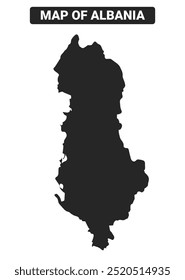Simple Albania Mapa negro Ilustración vectorial plana