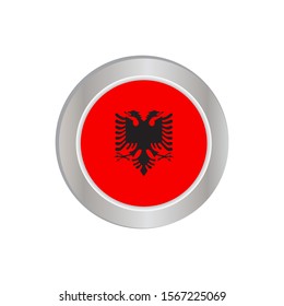 Simple Albanian flags isolated in official colors, map pins, like the original