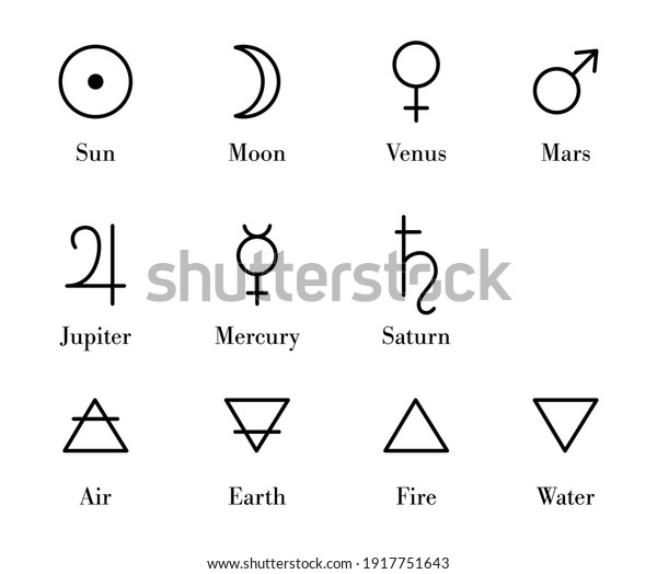 Simple Alchemy Symbols Set Isolated Alchemy Stock Vector (Royalty Free ...