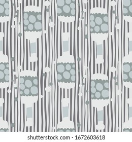 Botellas simples de alcohol en el fondo de estilo dibujado a mano. Frasco de vidrio de Doodle con un patrón transparente sobre fondo de rayas. Diseño para tela, impresión textil, papel envolvente, menú de barras, tapa. Ilustración del vector