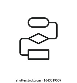 Simple algorithm line icon. Stroke pictogram. Vector illustration isolated on a white background. Premium quality symbol. Vector sign for mobile app and web sites.