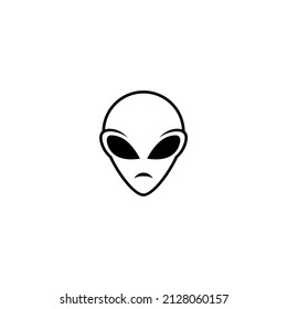 simple alien head icon illustration design, alien symbol vector