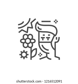 Simple allergy icon. Premium medicine symbol.Health vector illustrations. Line medical sign.