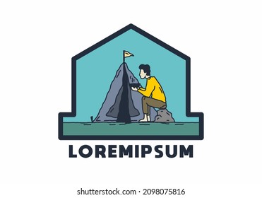 Simple and alone camping illustration design