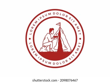 Simple and alone camping illustration design