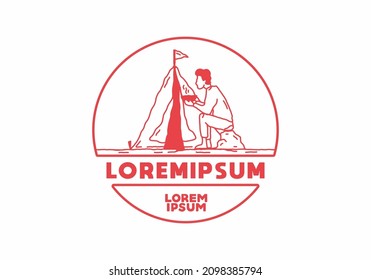 Diseño de ilustraciones de camping simple y solo