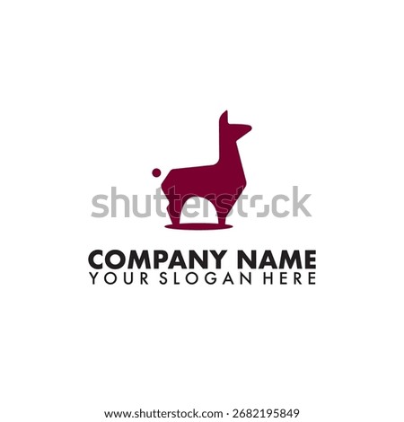 Simple alpaca animal logo isolated background