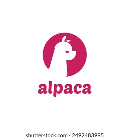 Simple alpaca logo icon vector