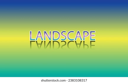 simple alphabet landscape vector in green blue yellow color for background design.
