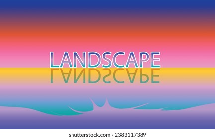 einfaches Alphabet, Landschaftsvektor in roter, violetter gelber Farbe für Hintergrunddesign.