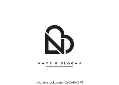 Simple alphabet letter N heart logo vector icon symbol template.