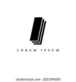 logotipo de alfabeto simple concepto blanco y negro con combinación de capas, para la letra de identidad empresarial inicial i