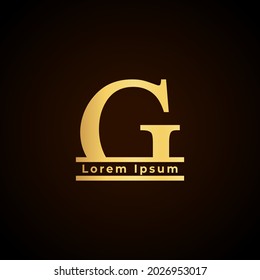 logotipo de alfabeto simple diseño creativo concepto dorado, para la letra inicial de identidad empresarial G