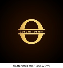 simple alphabet logo creative design golden concept, for initial business identity letter O