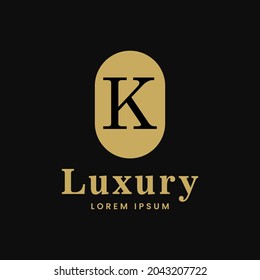 simple alphabet logo luxury concept with ellipse combination, for initial business identity letter K