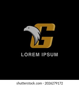 simple alphabet logo sport concept with eagle head combination, for initial business identity letter G